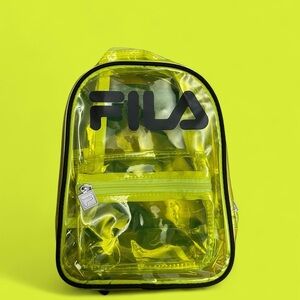 Fila Neon Green Transparent Mini Backpack
